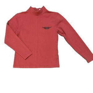 Vintage Women's Harley Davidson Mock Neck Embroidered Fleeced Lined Shirt Sz Med